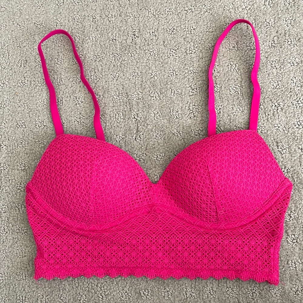 Victoria's Secret Fuchsia Lace Bralette